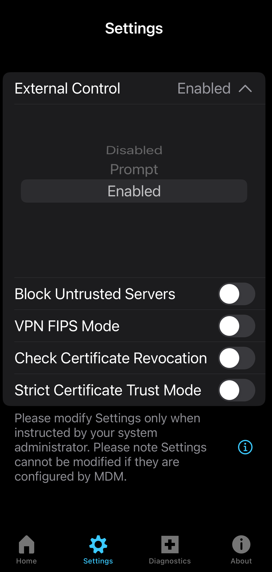 Enable external control